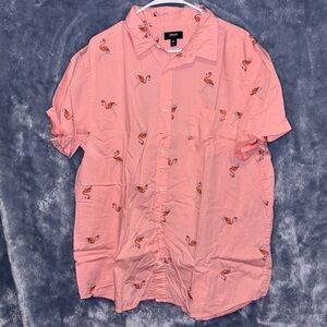 Urban Outfitters Flamingo Print Pink Shirt